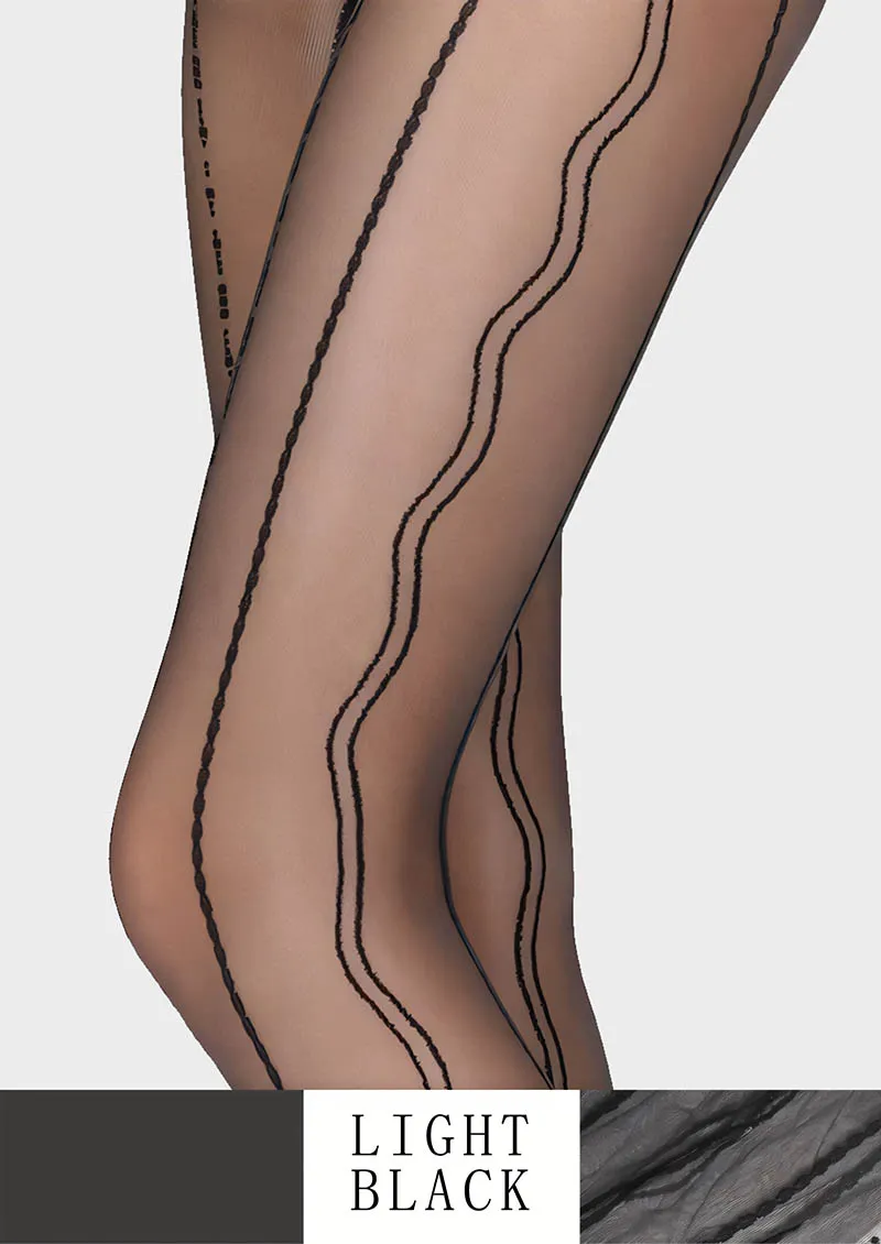 Viken Plan Radio wave lace jacquard Tights Hosiery Pantyhose - Image 8