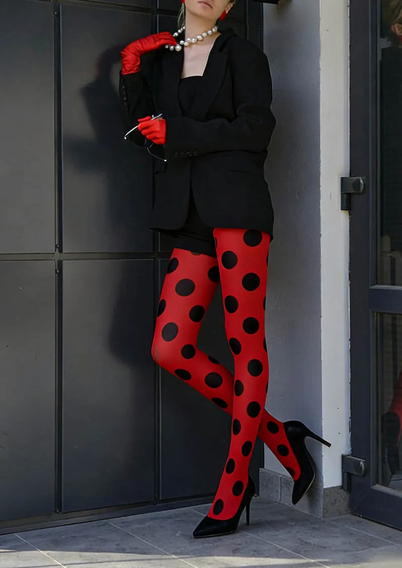 Viken Plan Red Dots Tights Hosiery Pantyhose - Image 2