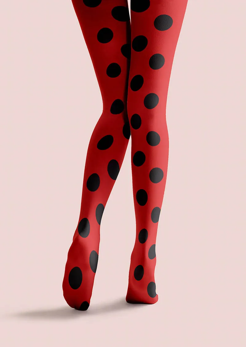 Viken Plan Red Dots Tights Hosiery Pantyhose - Image 5