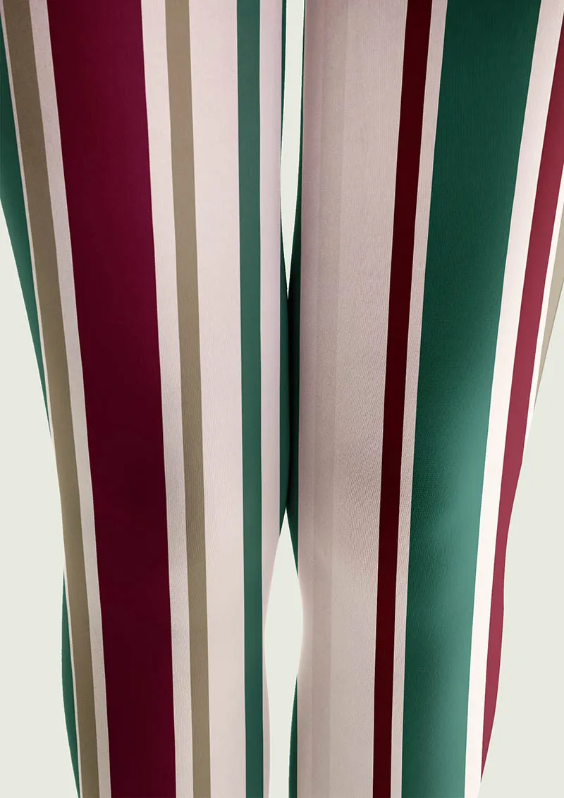 Viken Plan Classic Fashion Print Tights Personalized Tights/Tights [Red-Green Stripes] - Image 4