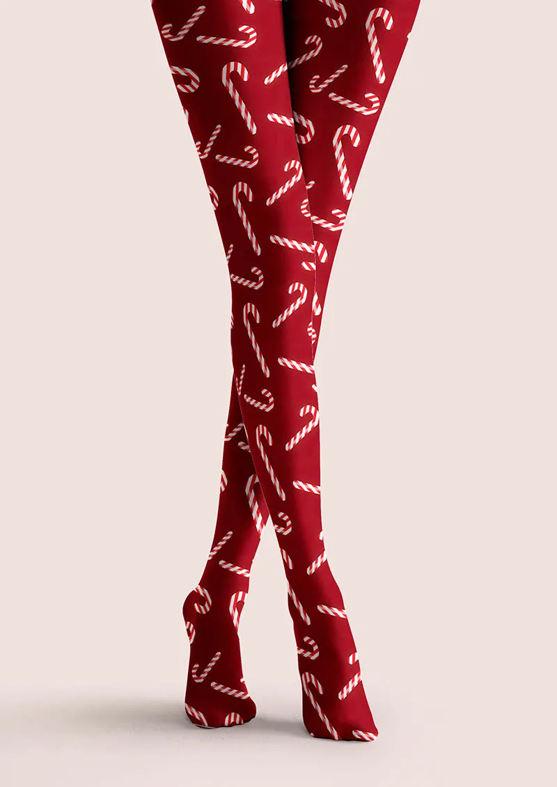 Viken Plan Christmas Fun Art Red Noel Tights Hosiery Pantyhose - Image 3