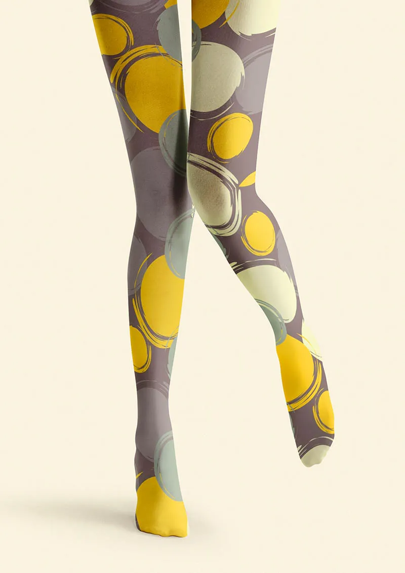 Viken Plan Retro Circles Tights Hosiery Pantyhose