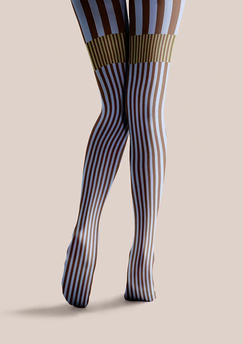 Viken Plan Geometric Art Retro Wave Tights Hosiery Pantyhose - Image 3