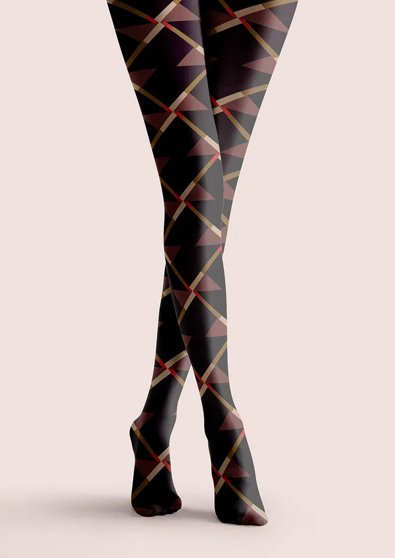 Viken Plan Ribbon Plaid Tights Hosiery Pantyhose - Image 3