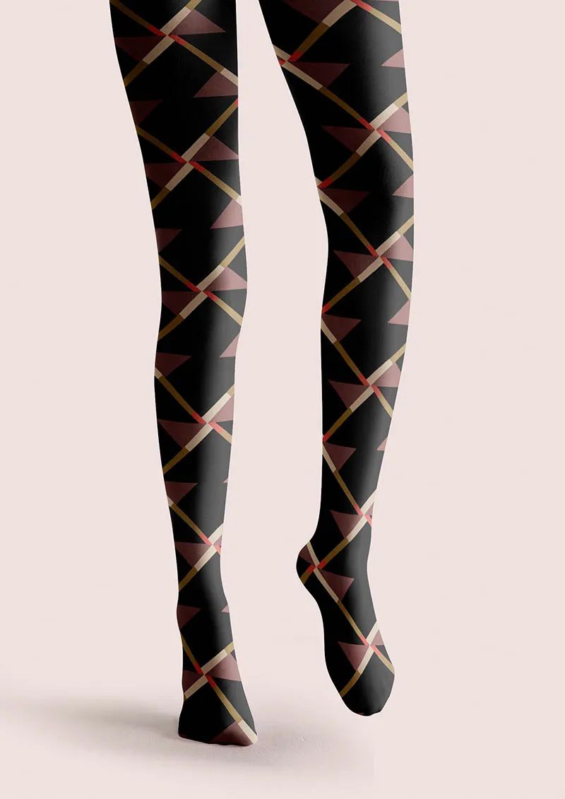 Viken Plan Ribbon Plaid Tights Hosiery Pantyhose - Image 5
