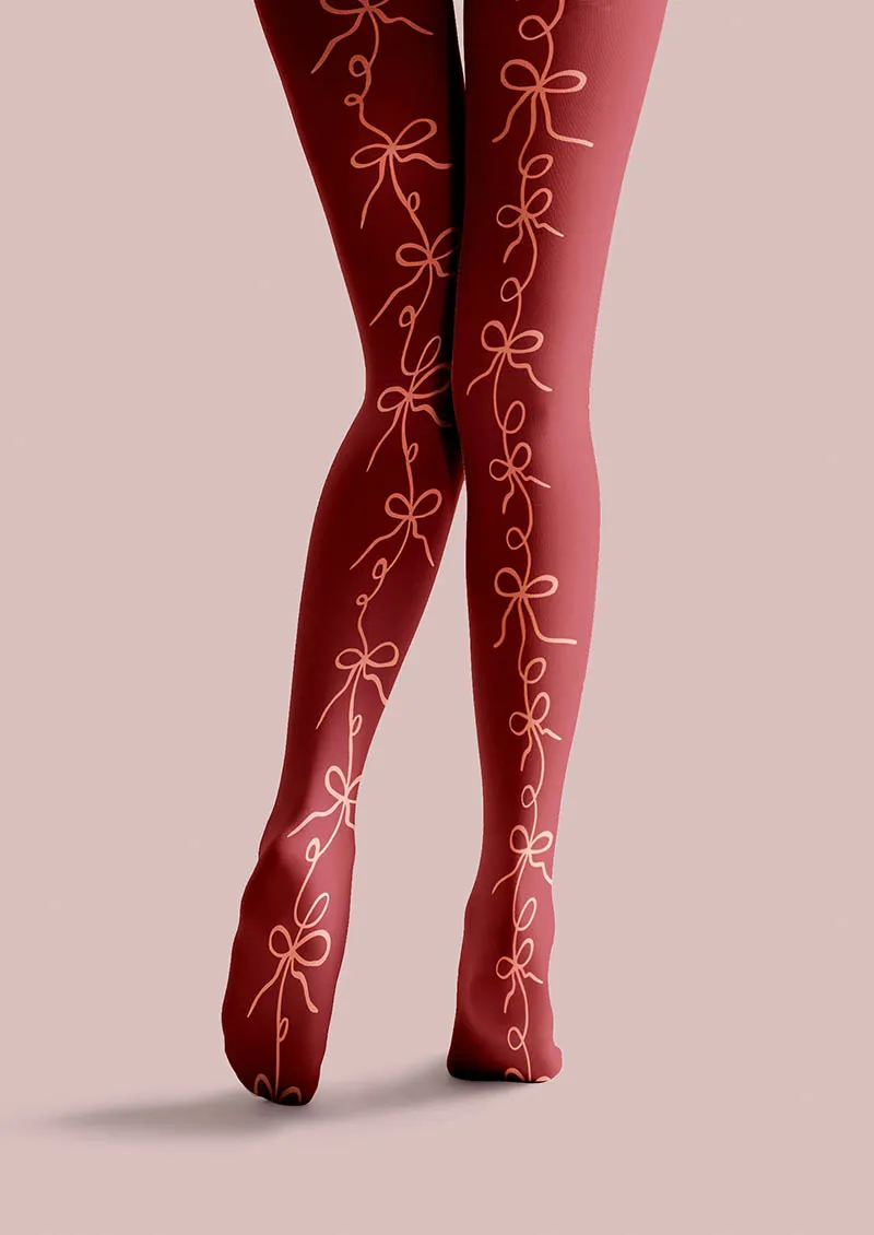 Viken Plan Christmas Fun Art Ribbon Wish Tights Hosiery Pantyhose - Image 6