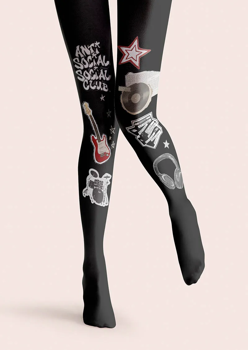 Viken Plan Musical elements Rock Statement Tights Hosiery Pantyhose - Image 4