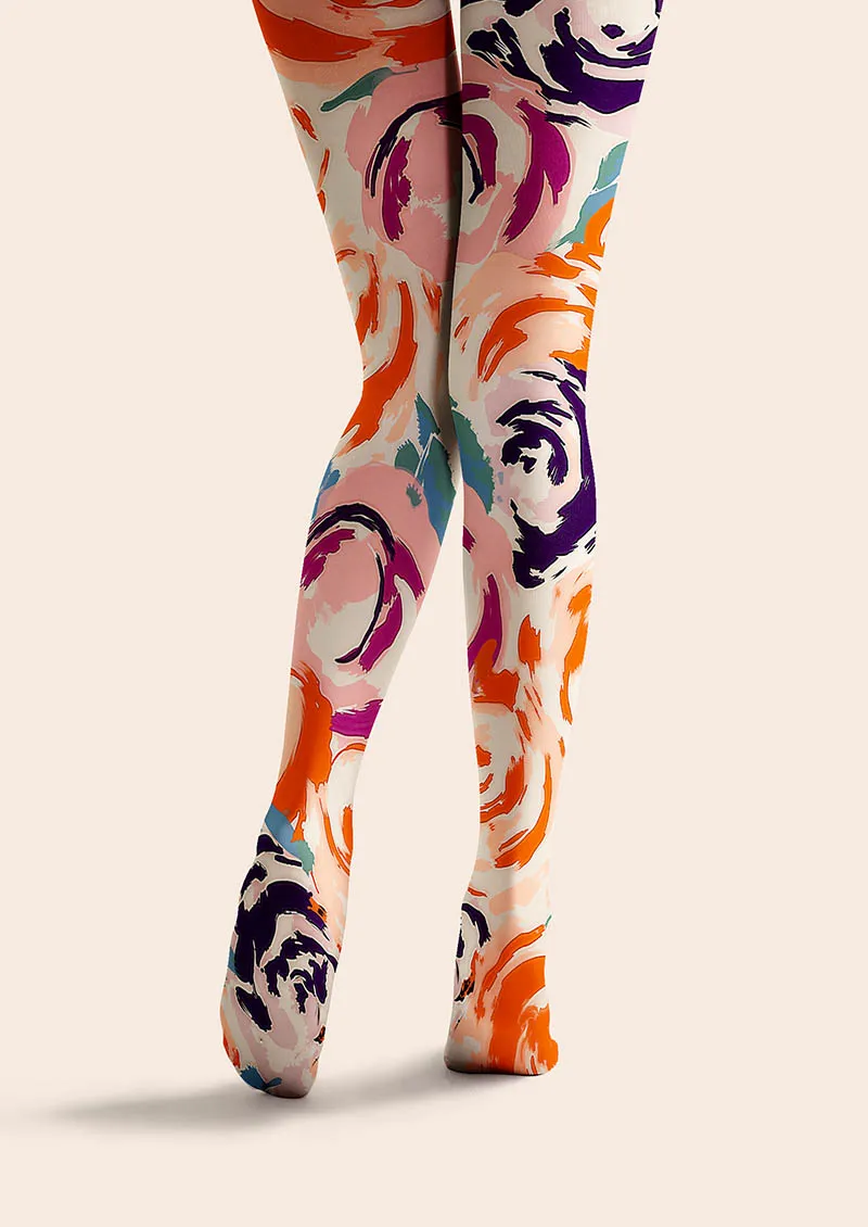 Viken Plan Plant Print Tights Geometric figure Pantyhose/Tights [Rosaria] - Image 3