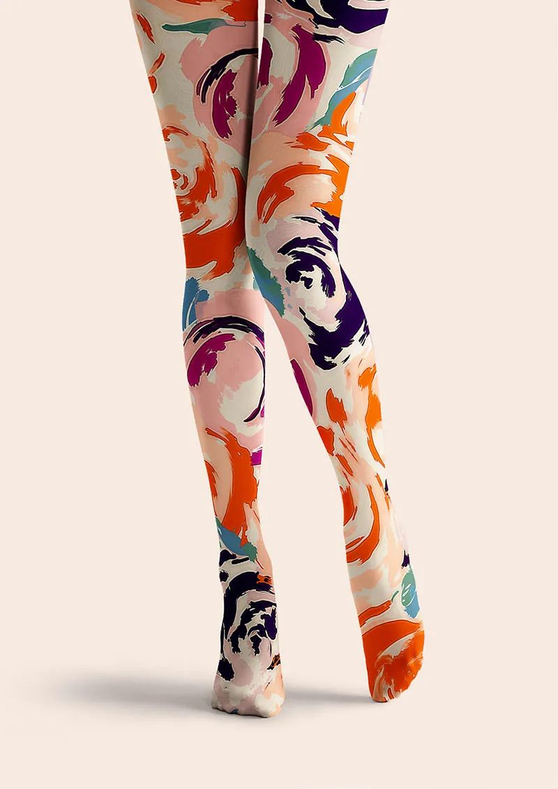 Viken Plan Plant Print Tights Geometric figure Pantyhose/Tights [Rosaria] - Image 4