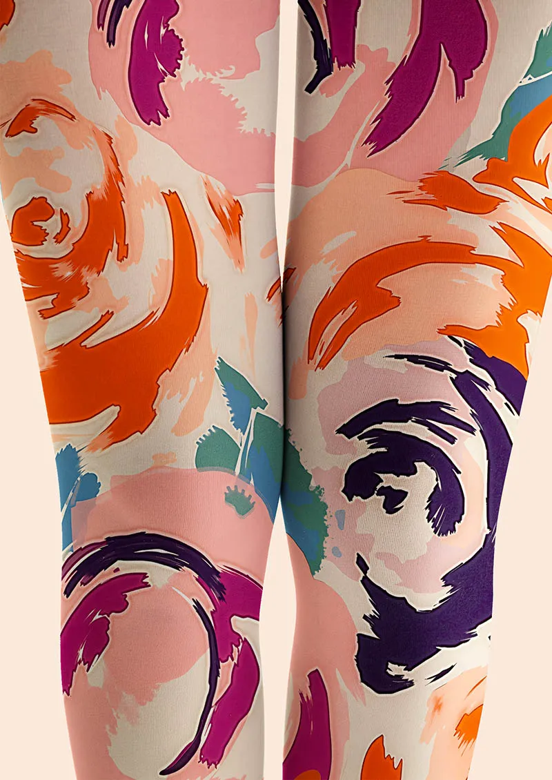 Viken Plan Plant Print Tights Geometric figure Pantyhose/Tights [Rosaria] - Image 5