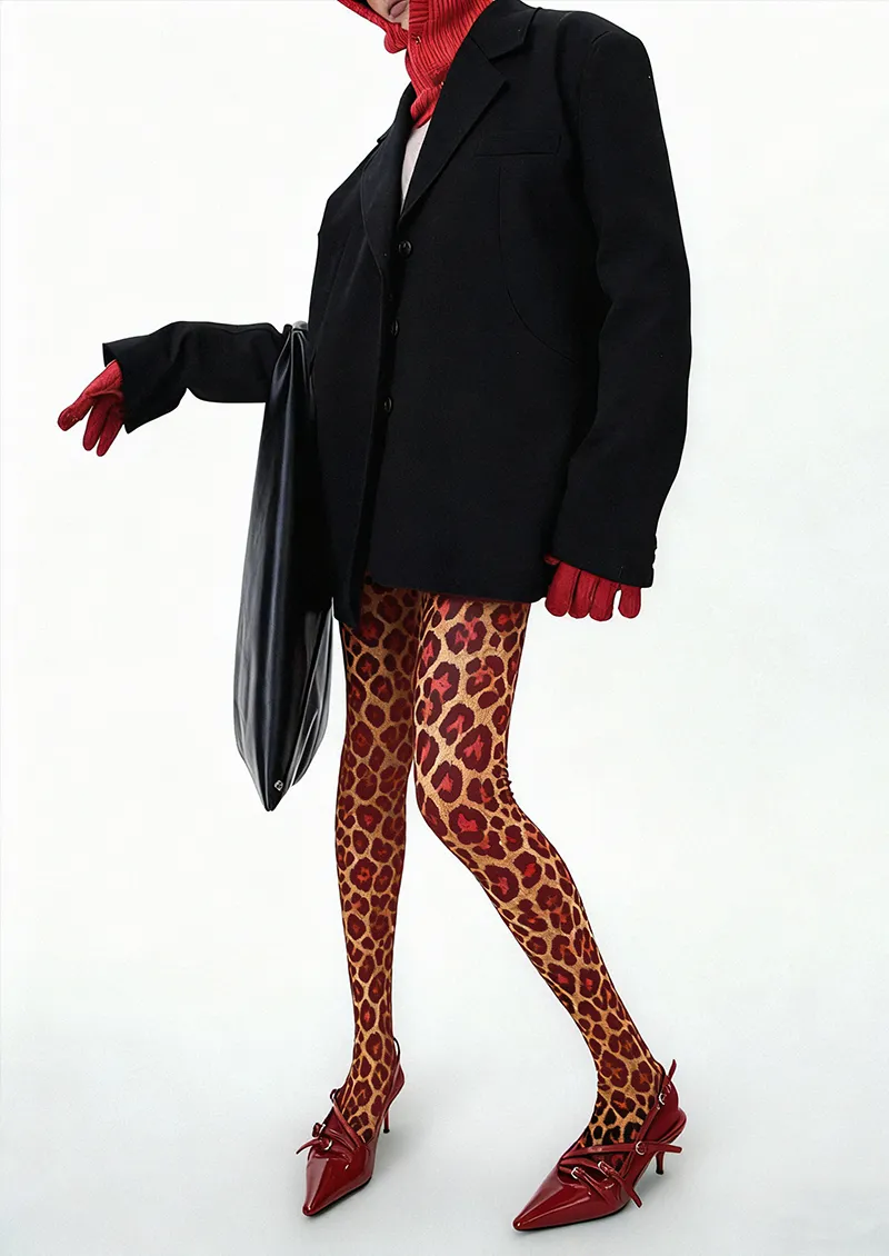 Viken Plan Scarlet Tiger Tights Hosiery Pantyhose - Image 2
