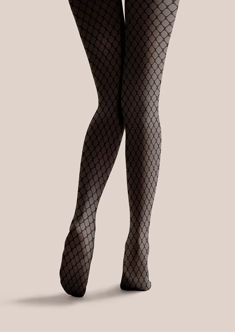 Viken Plan Shadow Grid Plaid Pattern Tights Hosiery Pantyhose - Image 5