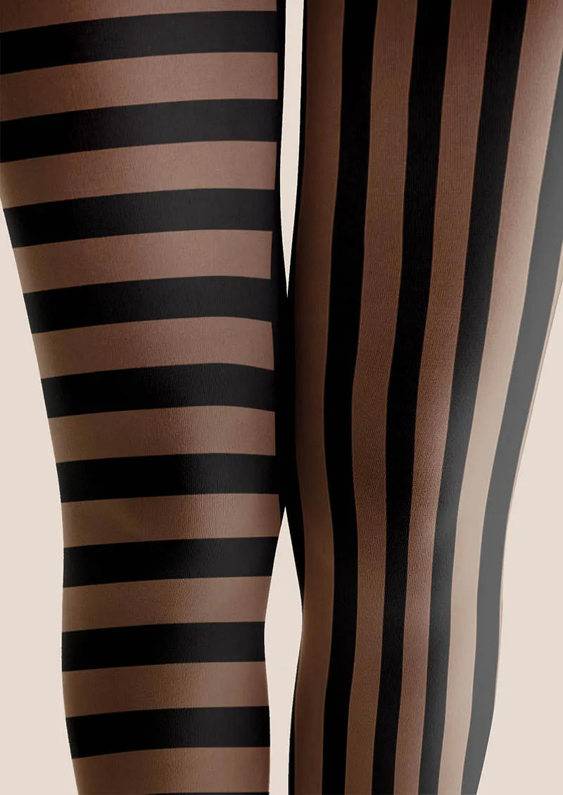 Viken Plan Shadow Panel Stripes Tights Hosiery Pantyhose - Image 4