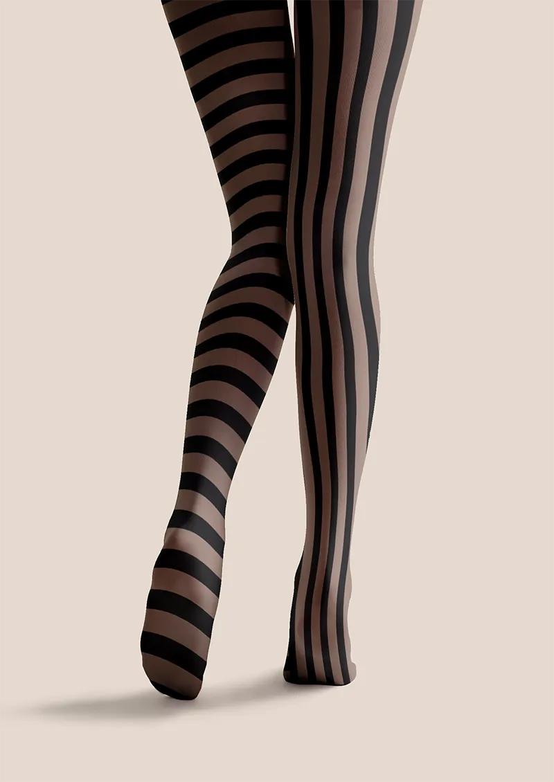 Viken Plan Shadow Panel Stripes Tights Hosiery Pantyhose - Image 6