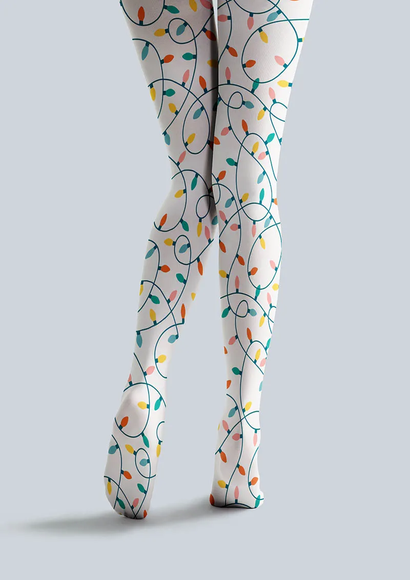 Viken Plan Christmas Fun Art Snowy Night Lanterns Tights Hosiery Pantyhose - Image 5