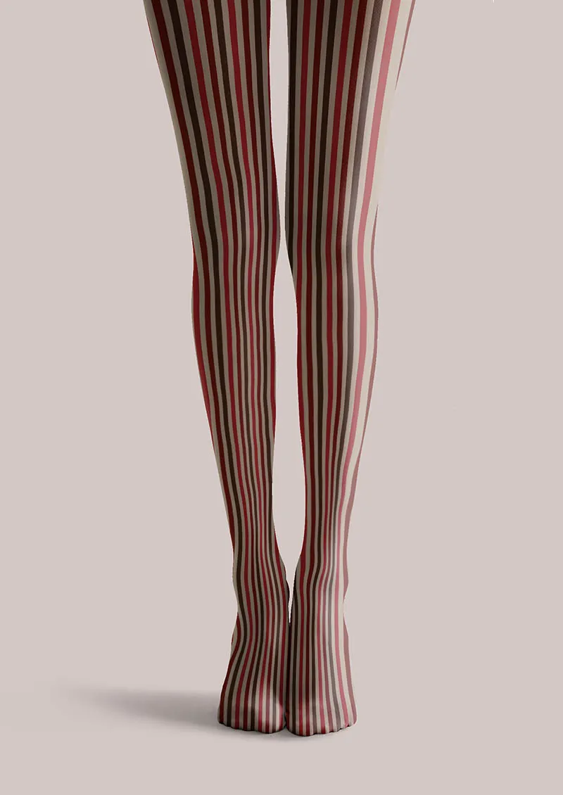 Viken Plan Geometric Art Soft Stripes Tights Hosiery Pantyhose