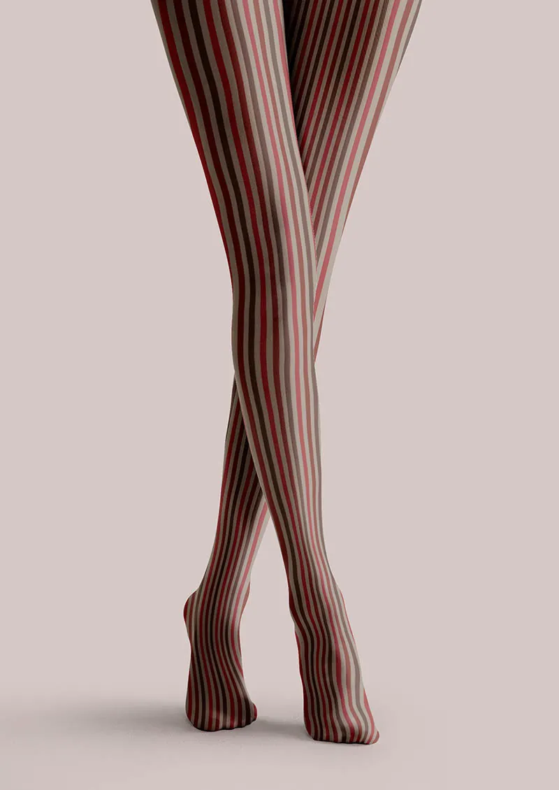 Viken Plan Geometric Art Soft Stripes Tights Hosiery Pantyhose - Image 3