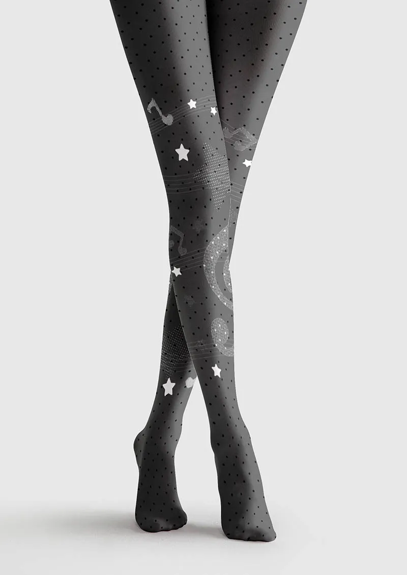 Viken Plan Musical elements Soundwave Split Tights Hosiery Pantyhose - Image 2