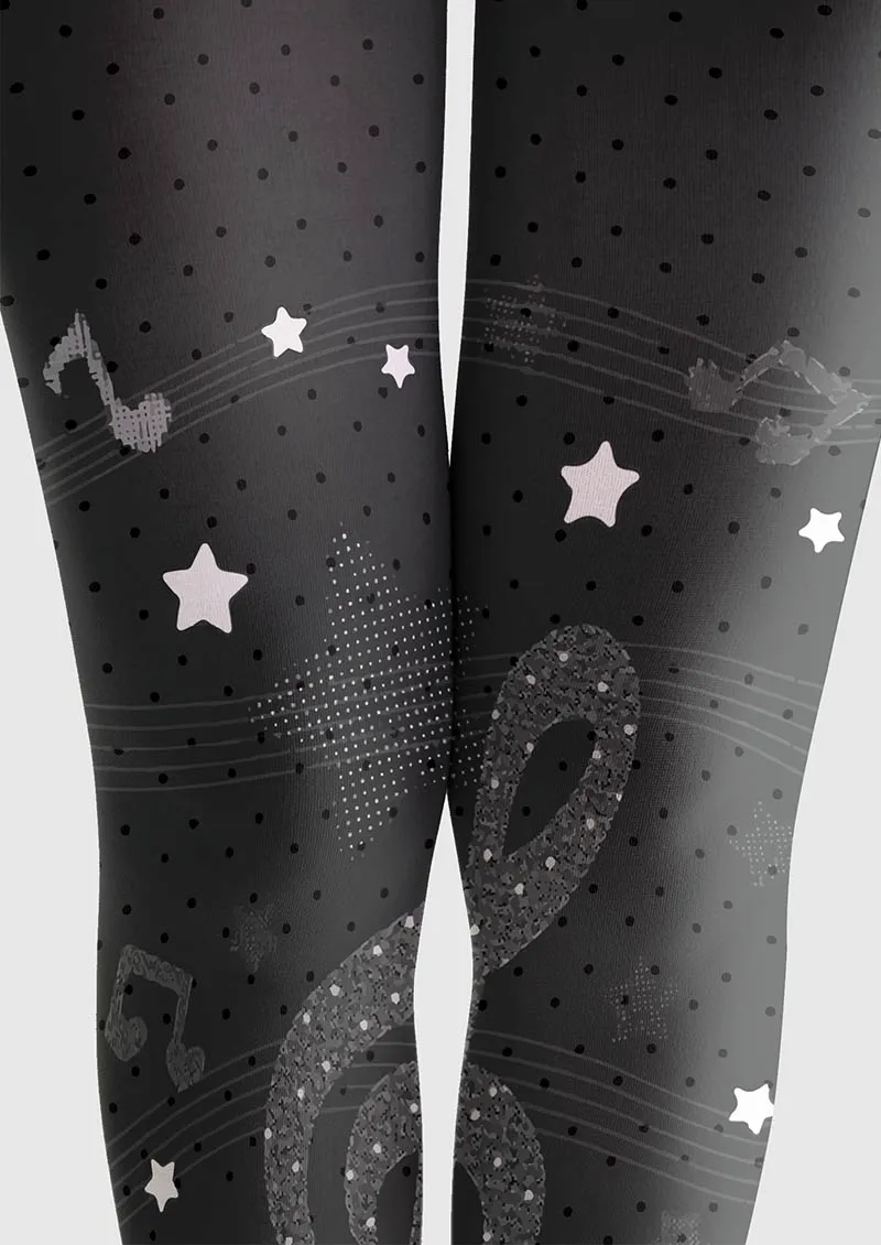 Viken Plan Musical elements Soundwave Split Tights Hosiery Pantyhose - Image 3
