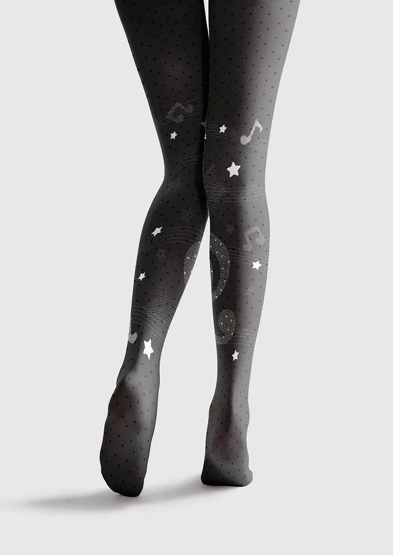 Viken Plan Musical elements Soundwave Split Tights Hosiery Pantyhose - Image 4