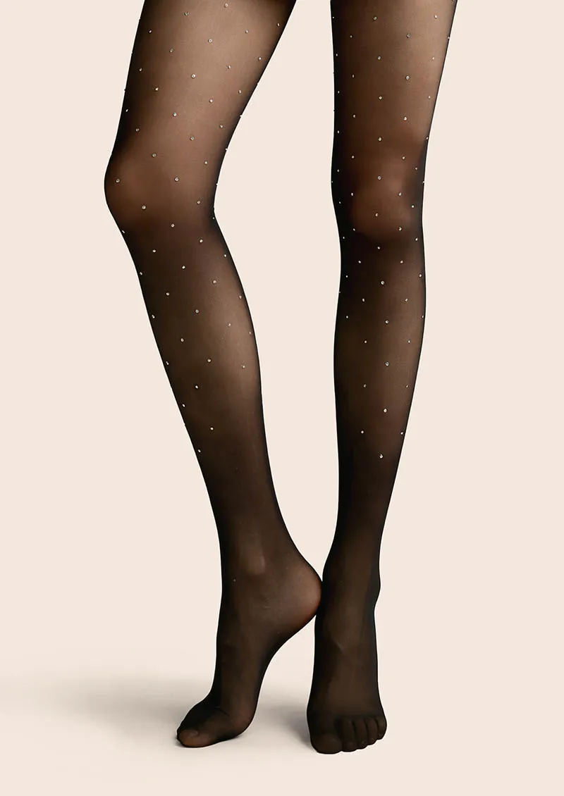 Viken Plan Black diamond setting Sparkle Dots Tights Hosiery Pantyhose