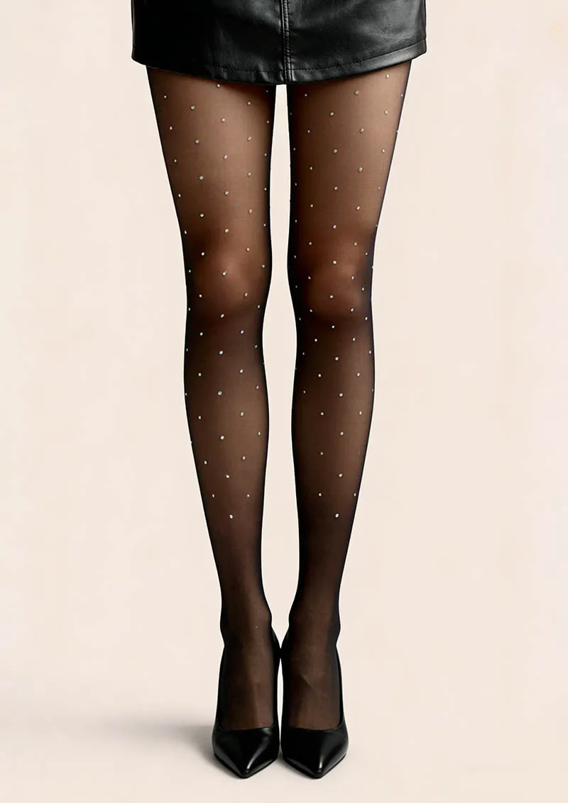 Viken Plan Black diamond setting Sparkle Dots Tights Hosiery Pantyhose - Image 4