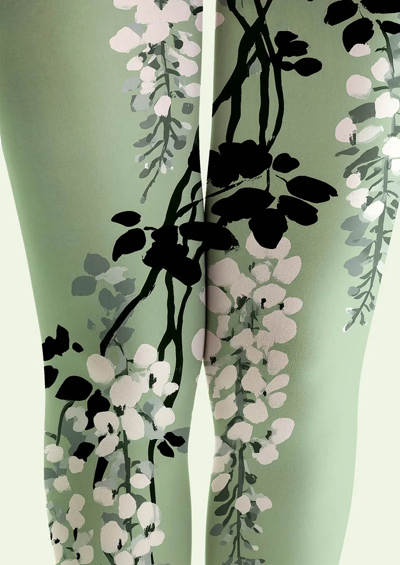 Viken Plan Spring Vine Floral Print Tights Hosiery Pantyhose - Image 5