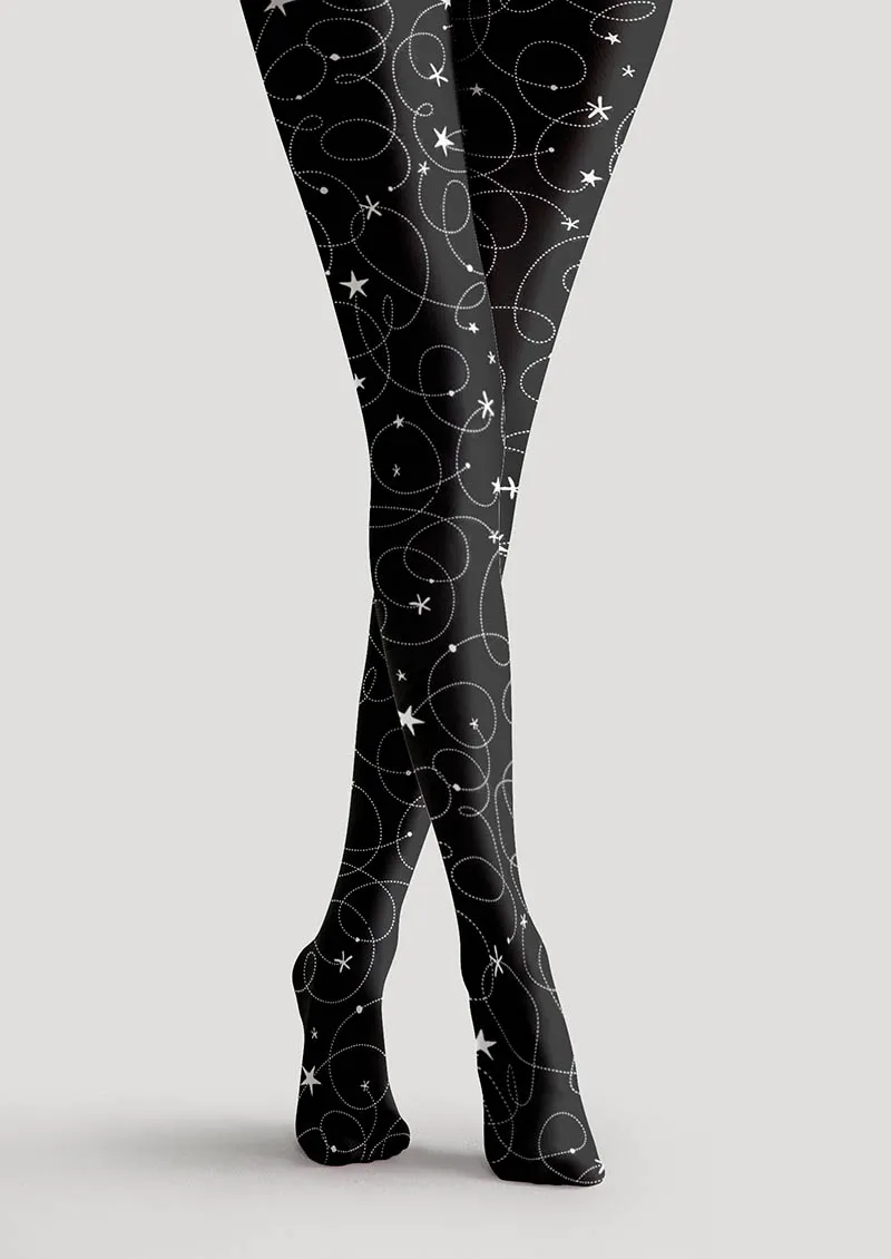 Viken Plan Geometric Art Star Chain Tights Hosiery Pantyhose - Image 3