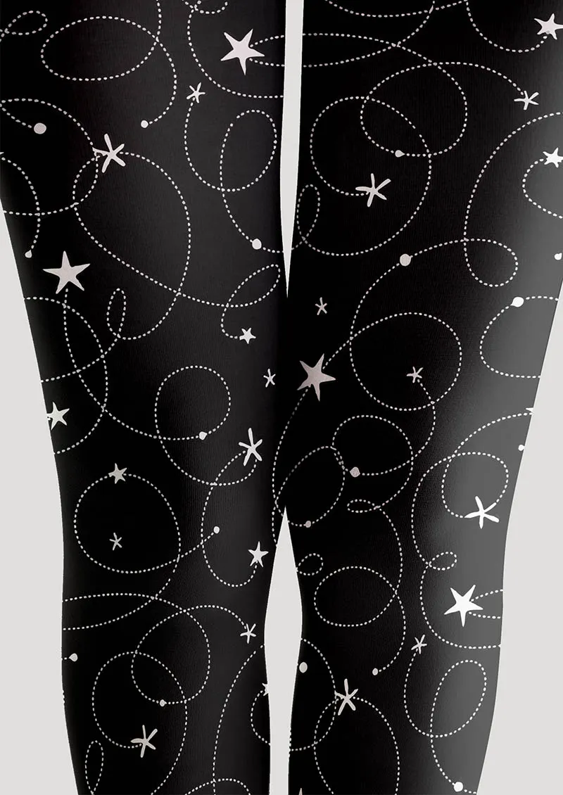 Viken Plan Geometric Art Star Chain Tights Hosiery Pantyhose - Image 4