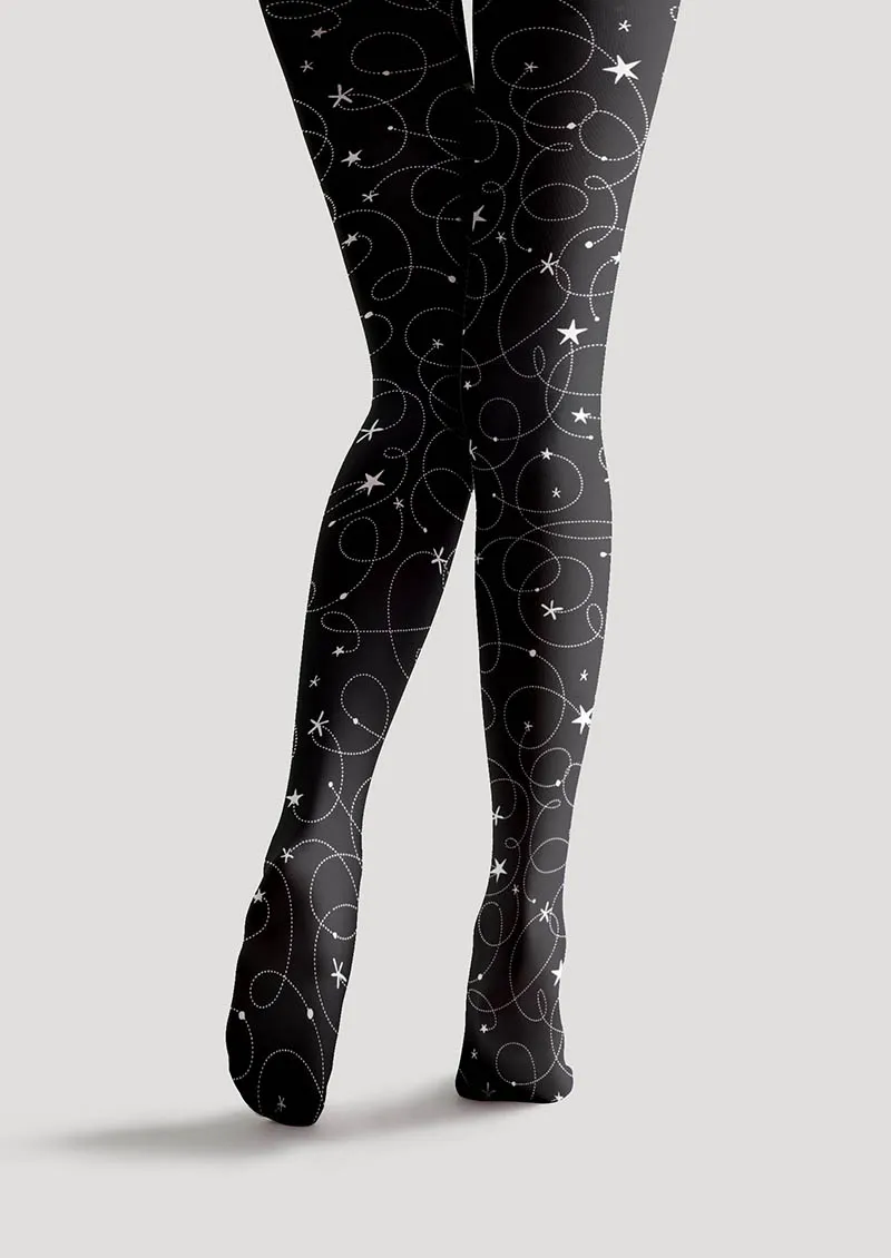 Viken Plan Geometric Art Star Chain Tights Hosiery Pantyhose - Image 5