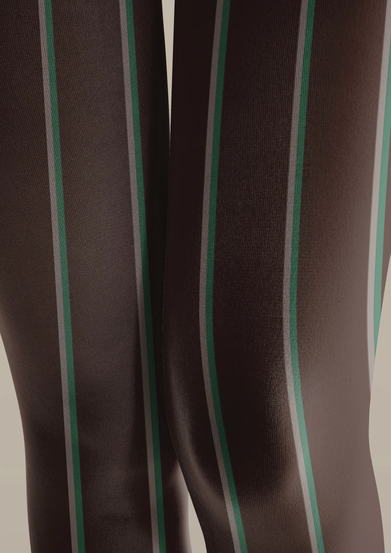 Viken Plan Striped Brown Tights Hosiery Pantyhose - Image 3