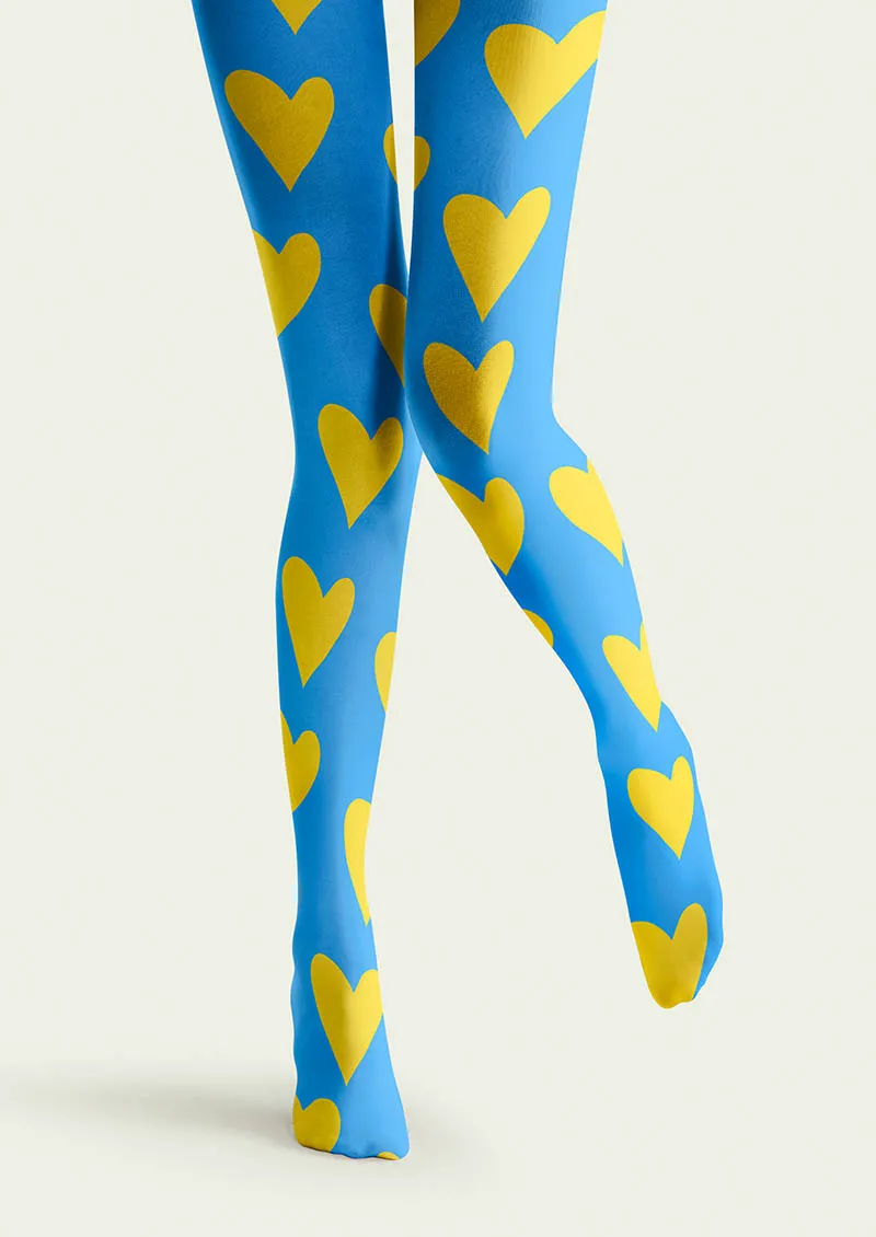 Viken Plan Valentine's Day Sunny Hearts Tights Hosiery Pantyhose