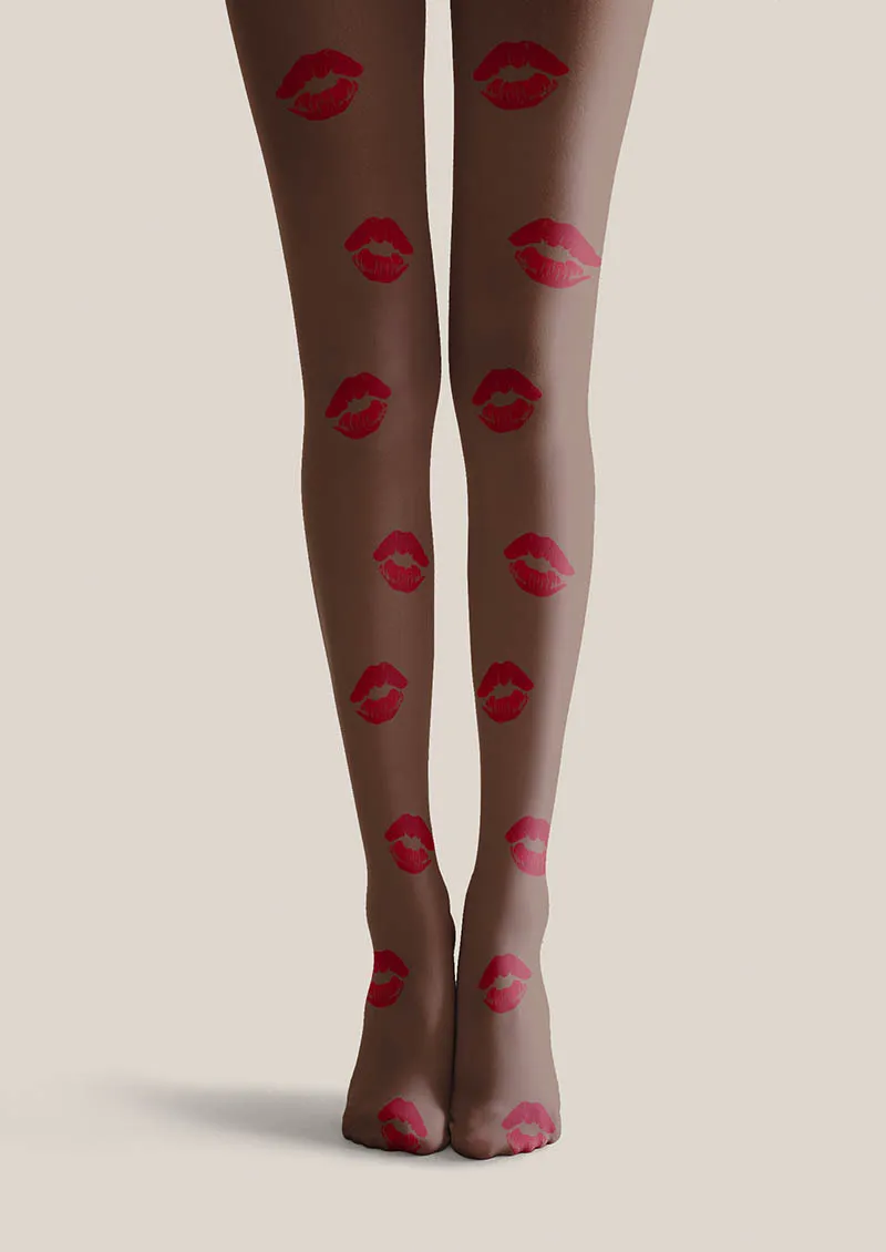 Viken Plan Valentine's Day Sweet Kiss Tights Hosiery Pantyhose