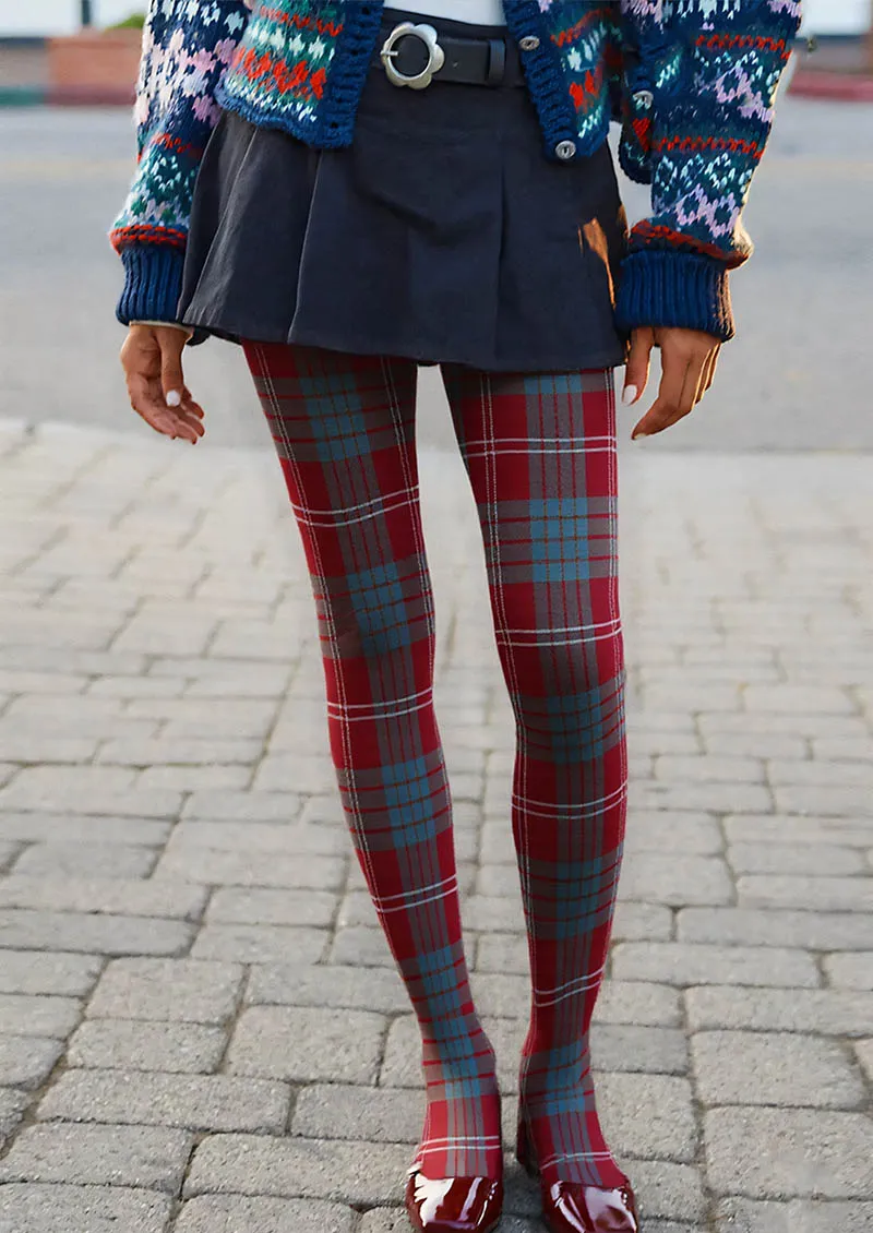 Viken Plan Twilight Plaid Tights Hosiery Pantyhose - Image 2