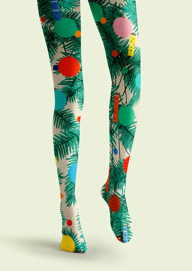 Viken Plan Holiday Fun Art Print Tights Personalized Tights/Tights [Twinkle Tree] - Image 3
