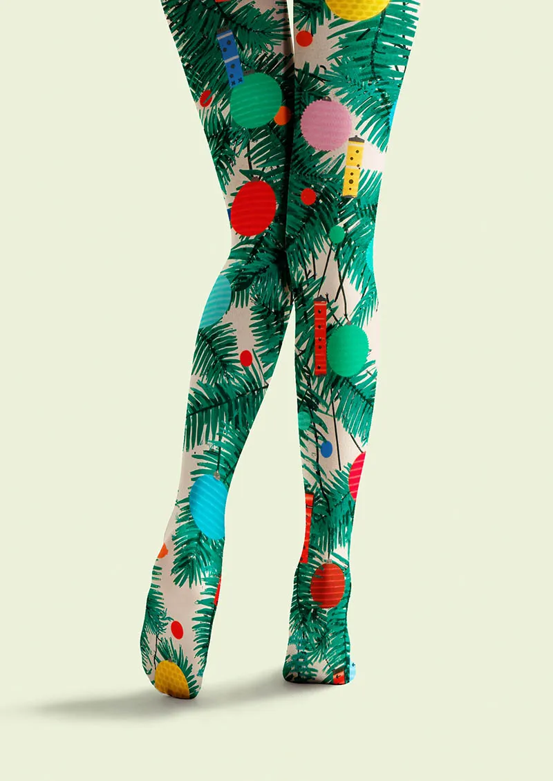 Viken Plan Holiday Fun Art Print Tights Personalized Tights/Tights [Twinkle Tree] - Image 4