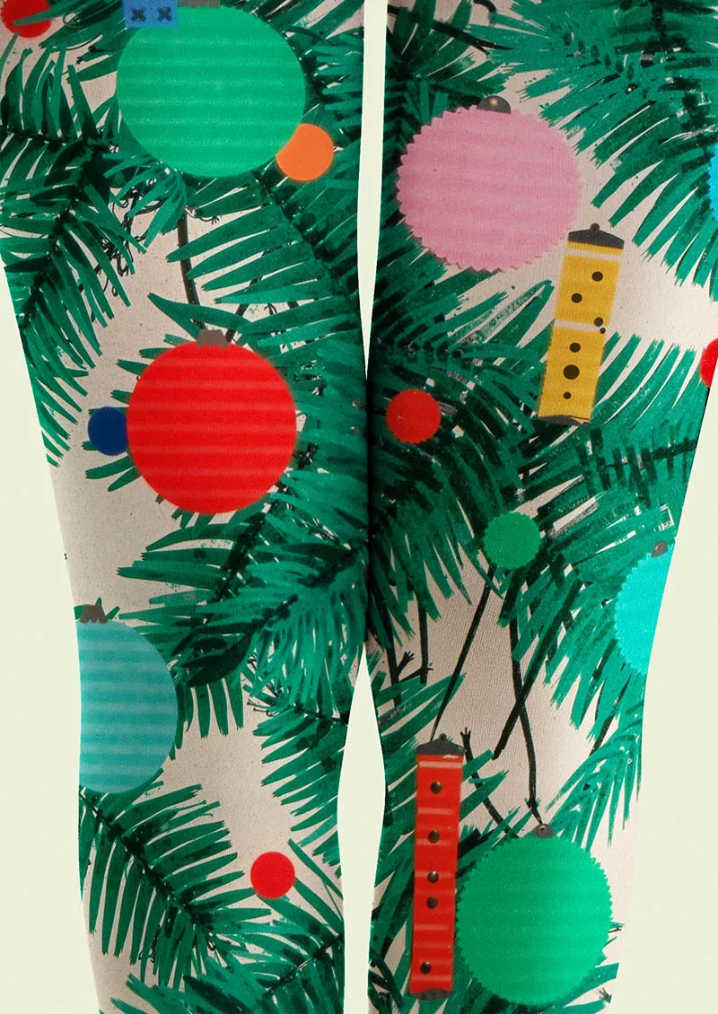 Viken Plan Holiday Fun Art Print Tights Personalized Tights/Tights [Twinkle Tree] - Image 5
