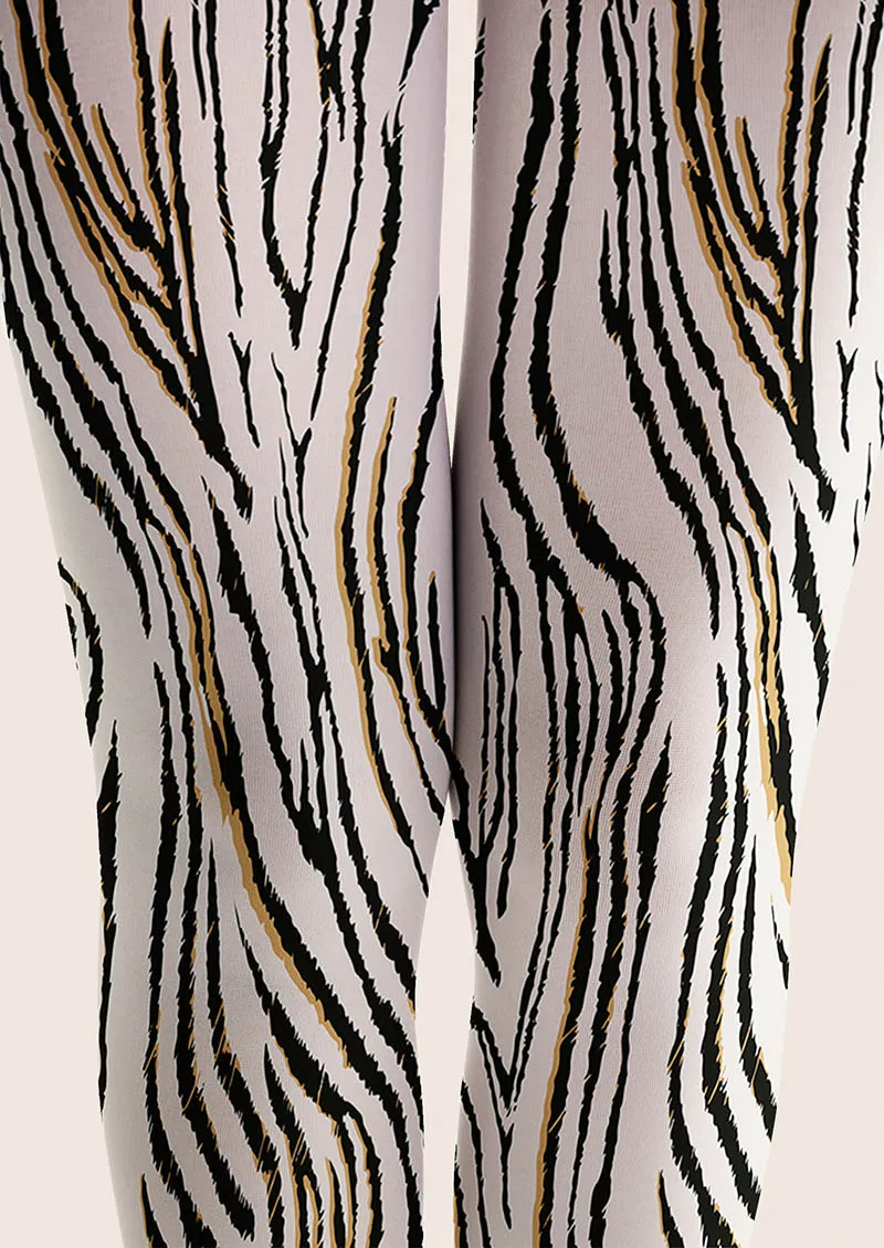 Viken Plan Animal Print Tights Geometric Tights/Tights [Urban Zebra] - Image 5