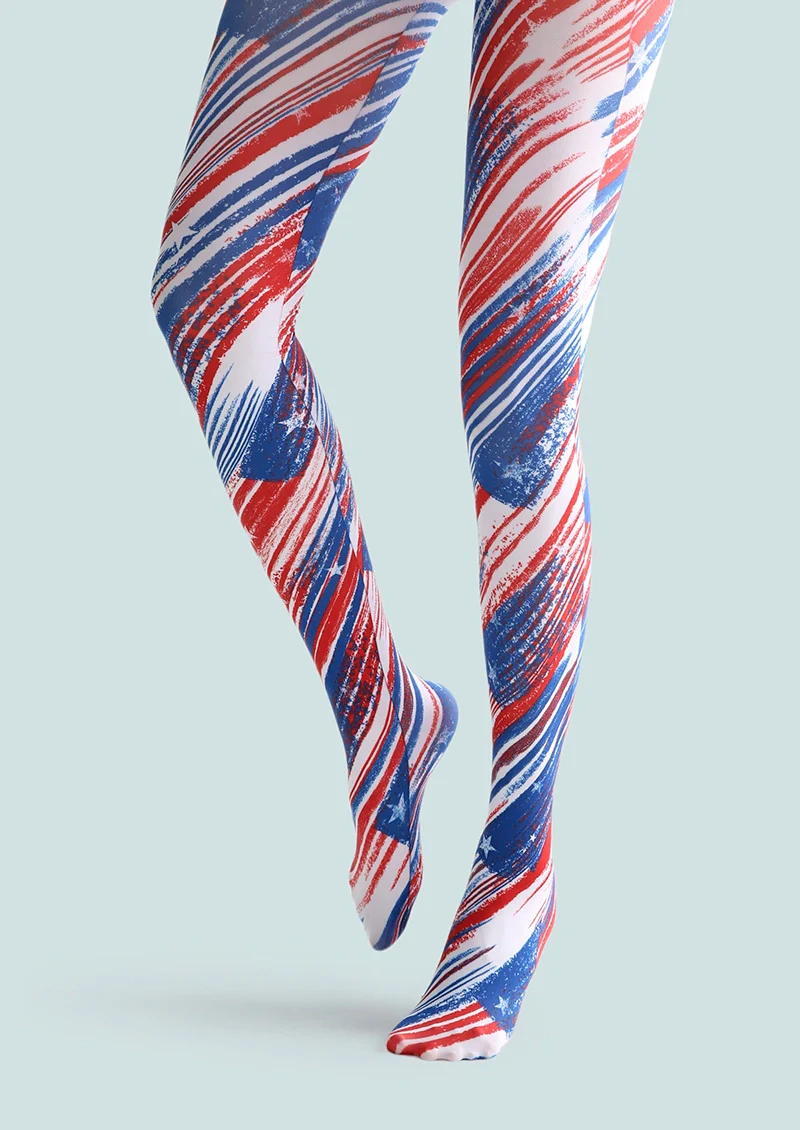 Viken Plan Art Print Tights Personality Pantyhose/Tights [US Stars Stripes]