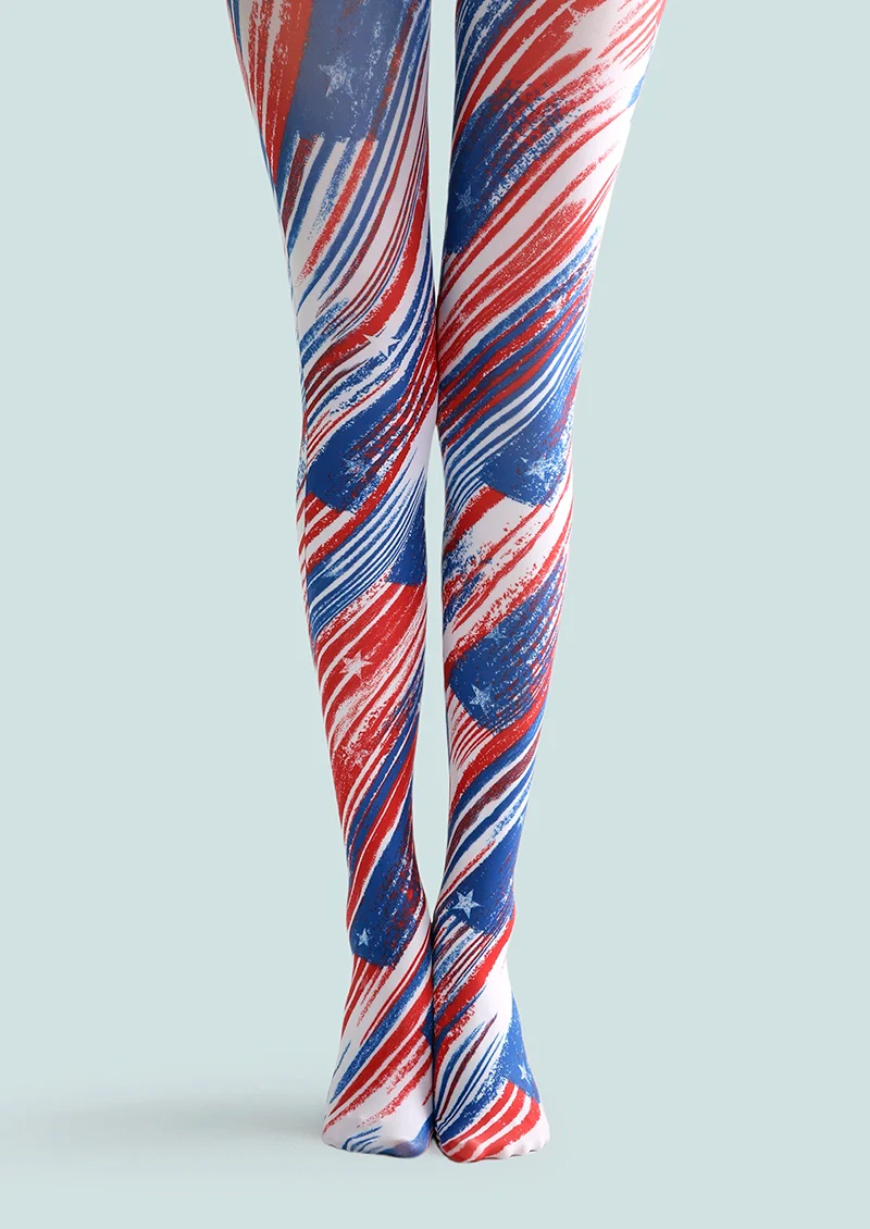 Viken Plan Art Print Tights Personality Pantyhose/Tights [US Stars Stripes] - Image 3