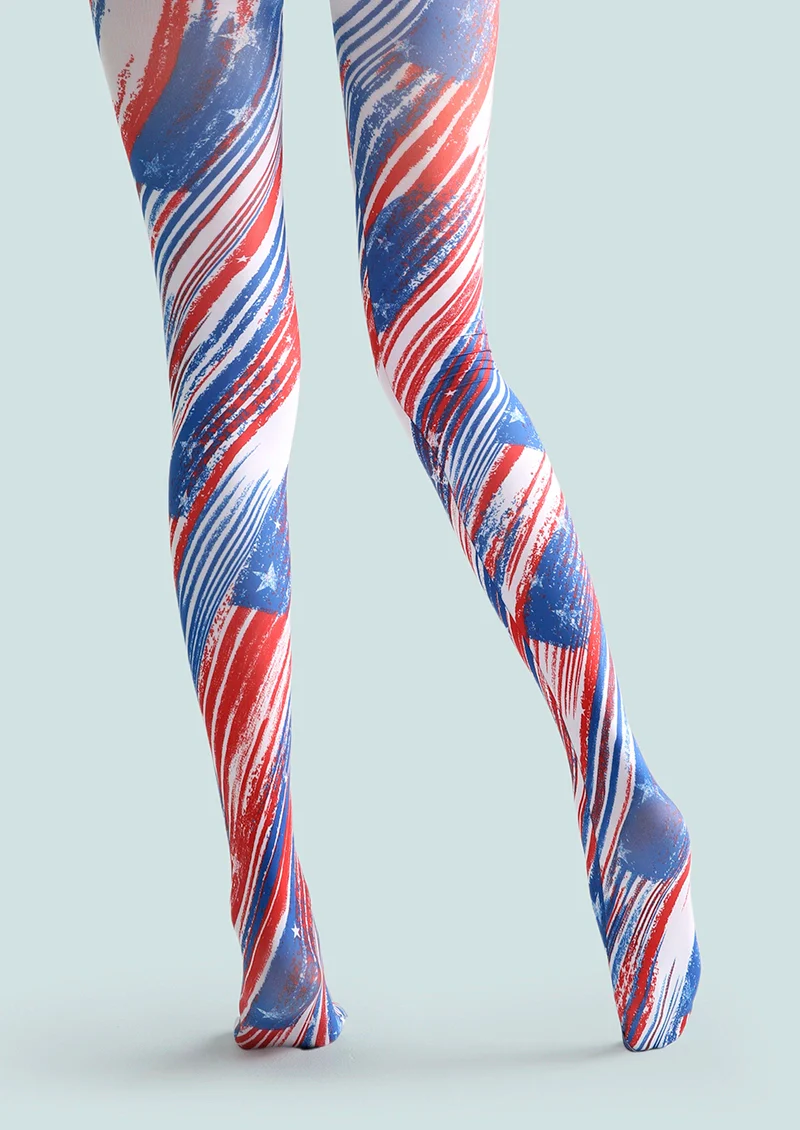 Viken Plan Art Print Tights Personality Pantyhose/Tights [US Stars Stripes] - Image 4