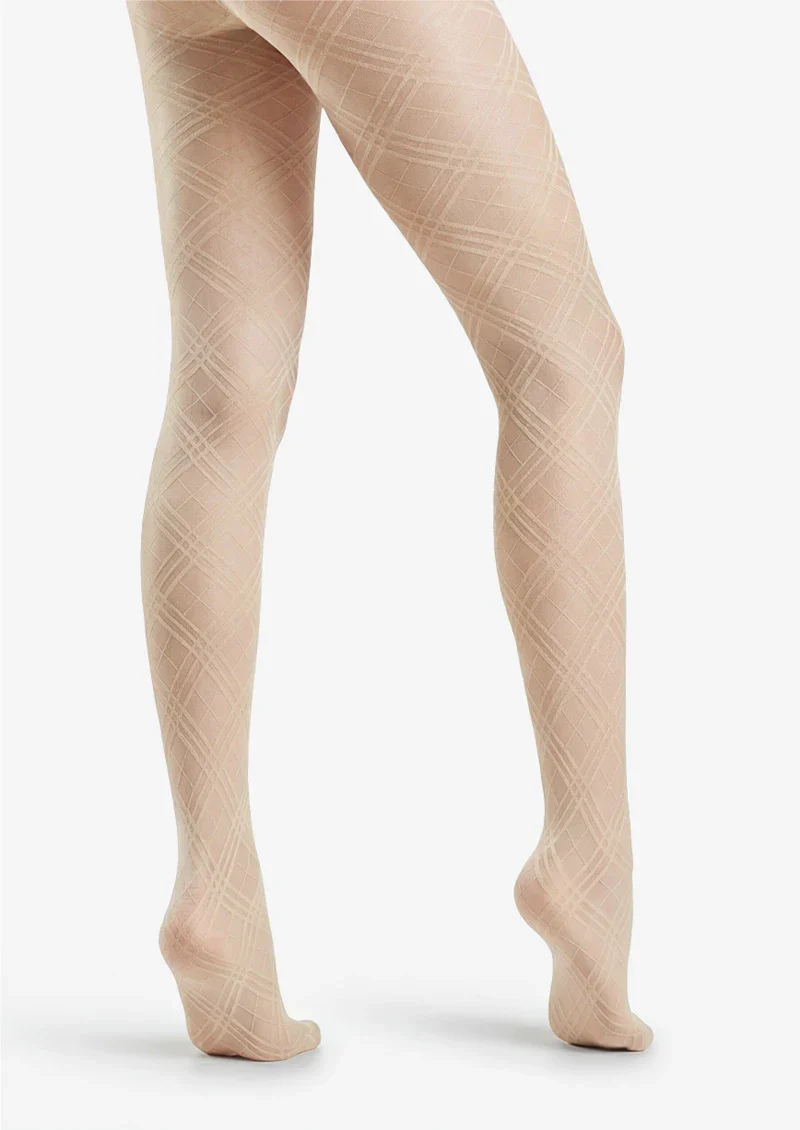 Viken Plan Argyle Texture Geometric Aesthetic Silky Pantyhose Tights Hosiery - Image 16