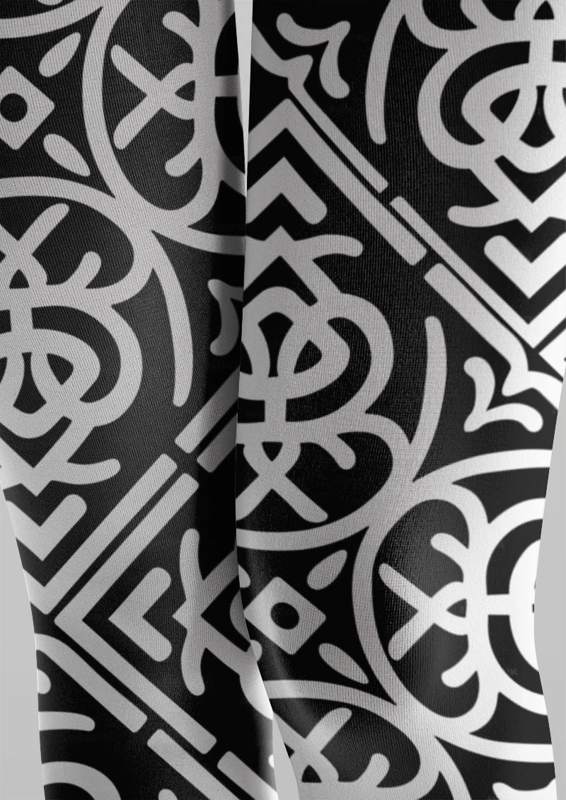 Viken Plan Baroque Geometric Shape Tights Hosiery Pantyhose - Image 3