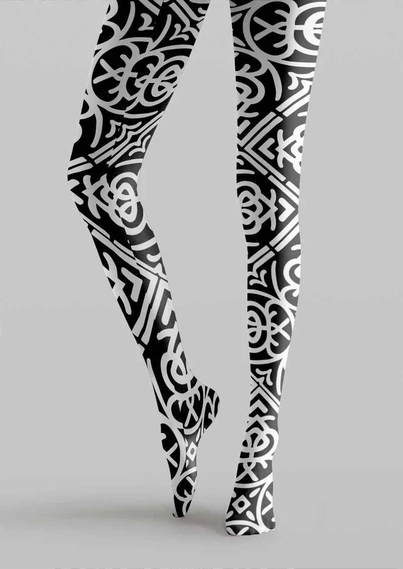 Viken Plan Baroque Geometric Shape Tights Hosiery Pantyhose - Image 4