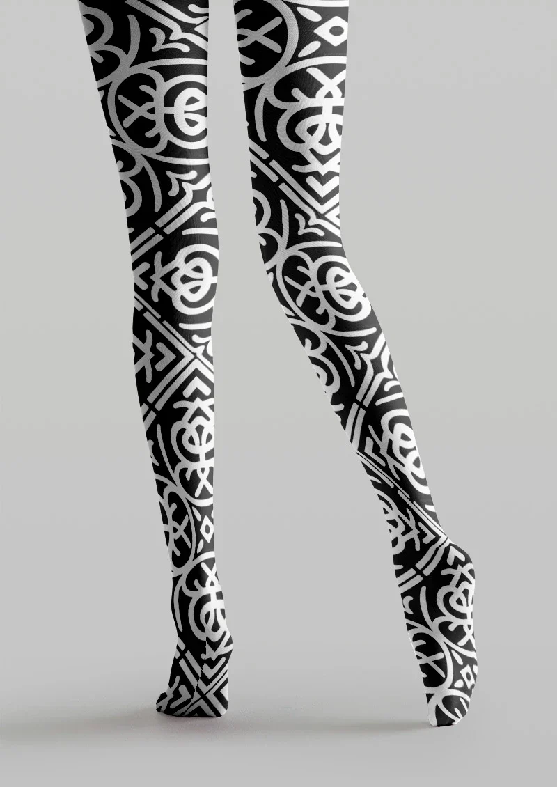 Viken Plan Baroque Geometric Shape Tights Hosiery Pantyhose - Image 5