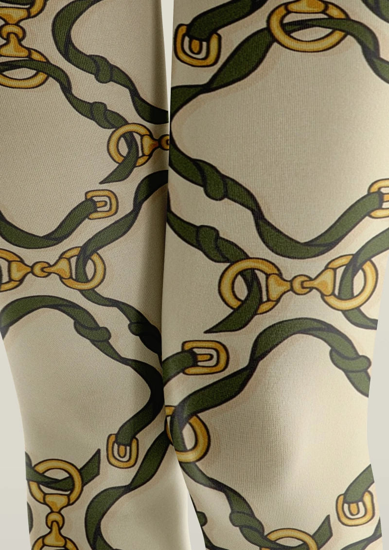 Viken Plan Beige Argyle Tights Hosiery Pantyhose - Image 3