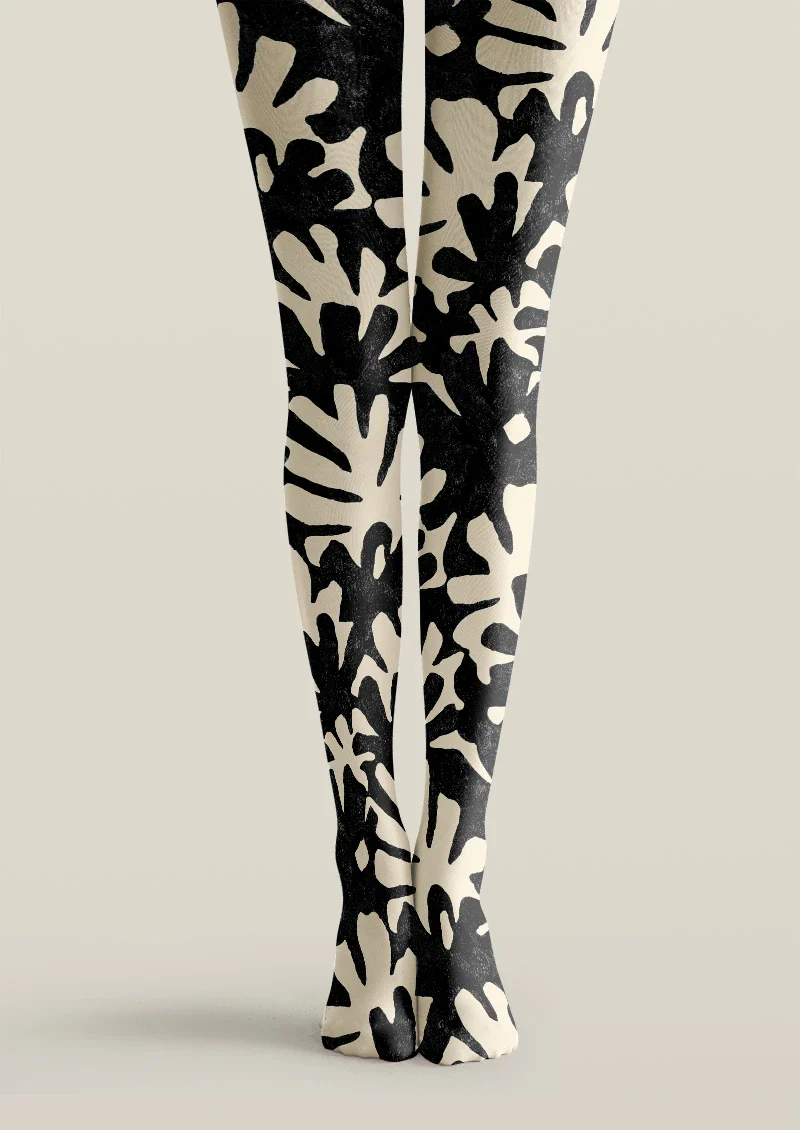 Viken Plan Black Botanica Tights Hosiery Pantyhose - Image 3