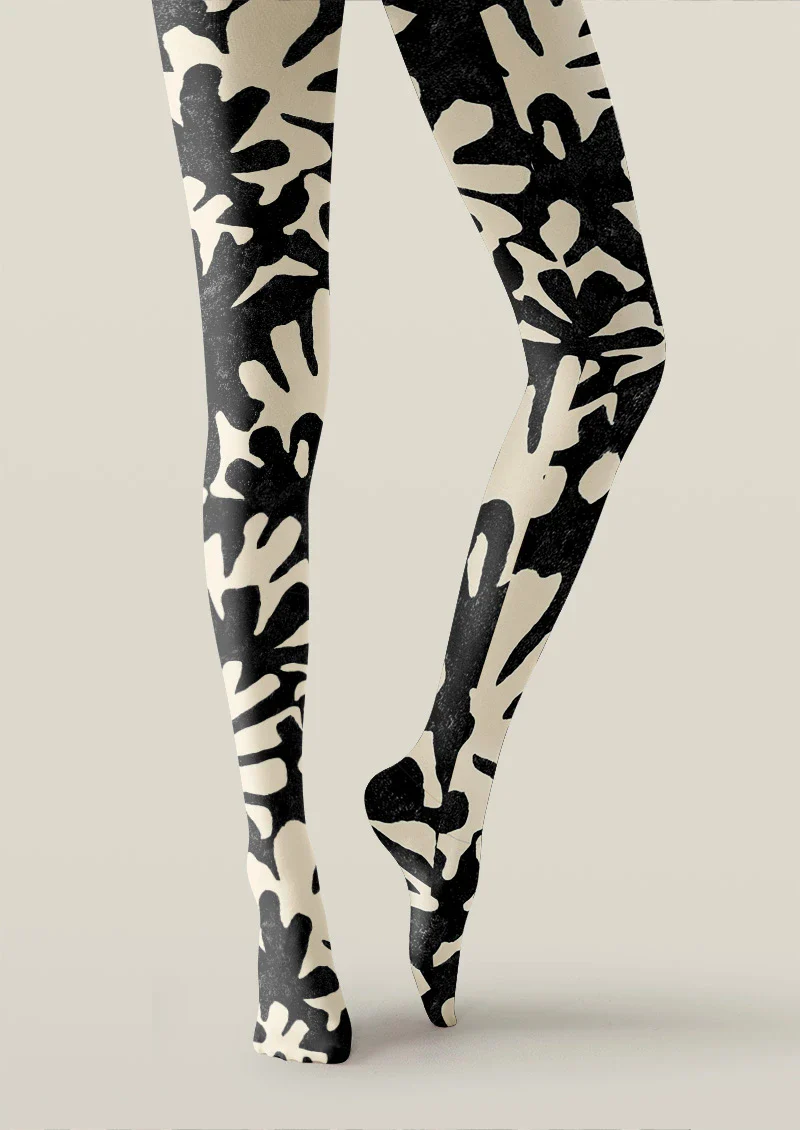 Viken Plan Black Botanica Tights Hosiery Pantyhose - Image 4