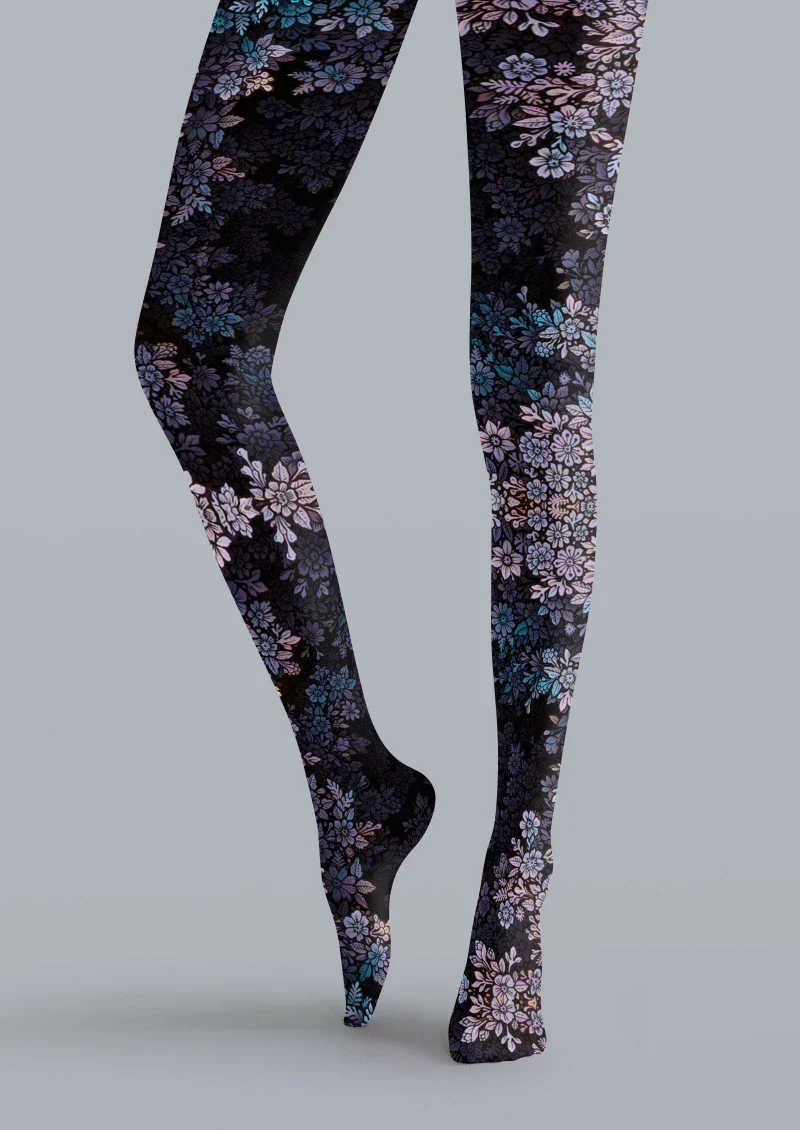 Viken Plan Black Cherry Blossom Tights Hosiery Pantyhose - Image 4