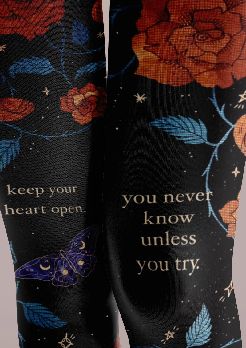 Viken Plan Black Colorful Floral Tights Hosiery Pantyhose - Image 3